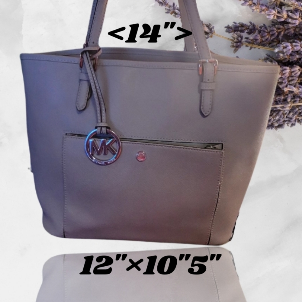 Michael Kors Grey Saffiano Leather Carry-All